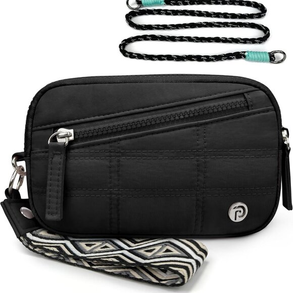 Large RFID Wristlet Wallet Nylon Travel Organizer with Card Phone Slots - Picture 1 of 6